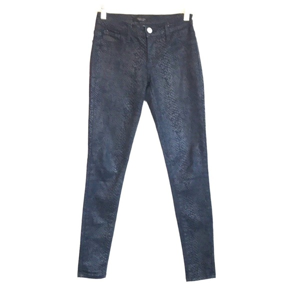 Kancan Jeans black skinny snakeskin low rise stretchy jegging jeans size 1 - Picture 1 of 12